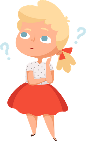 Girl Asking Question  イラスト