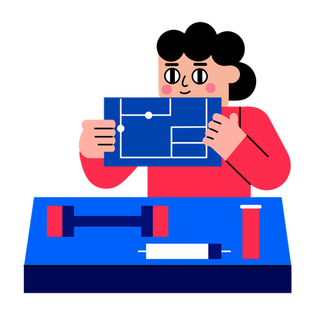 Girl assembling technical component  Illustration
