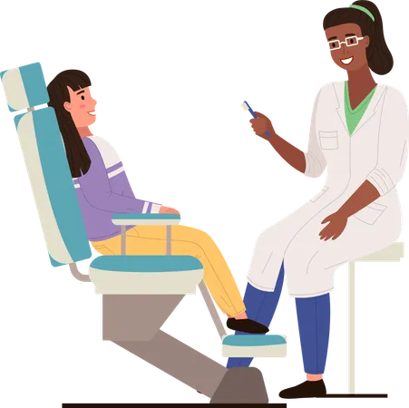Girl at the appointment with dentist  Illustration