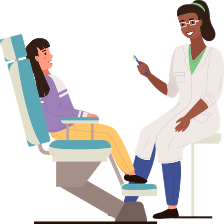 Girl at the appointment with dentist  Illustration