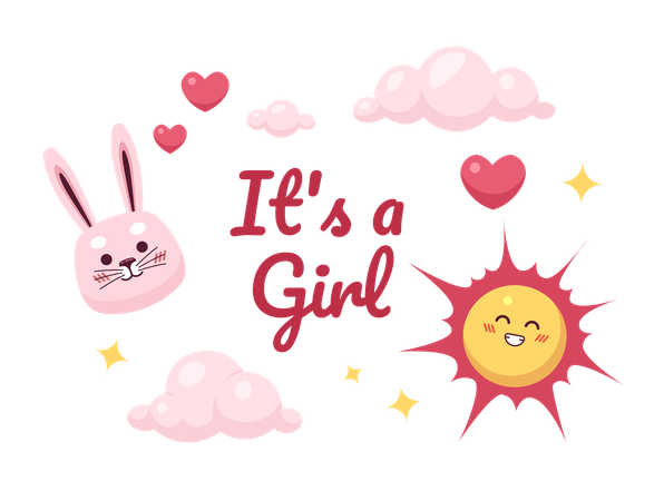 Girl baby shower  Illustration