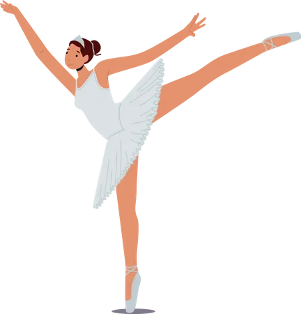 Girl Ballerina Practicing Dance  Illustration