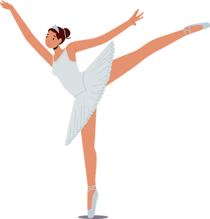 Girl Ballerina Practicing Dance  Illustration