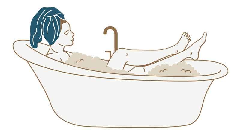 Girl bathing  Illustration