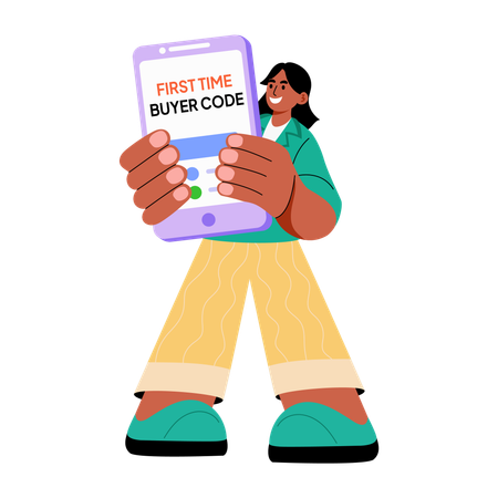 Girl becoming new customer  Illustration