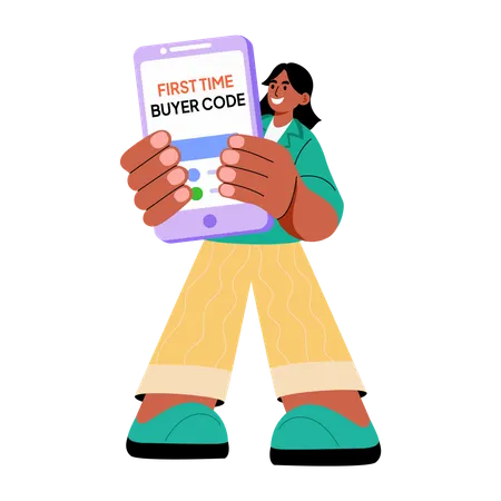 Girl becoming new customer  Illustration