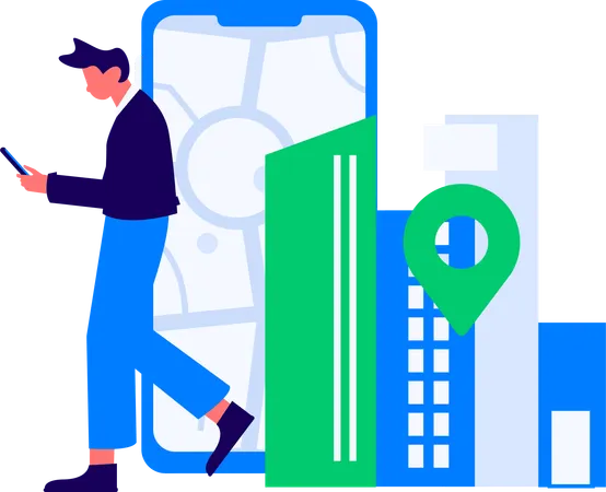 Girl booking cab  Illustration