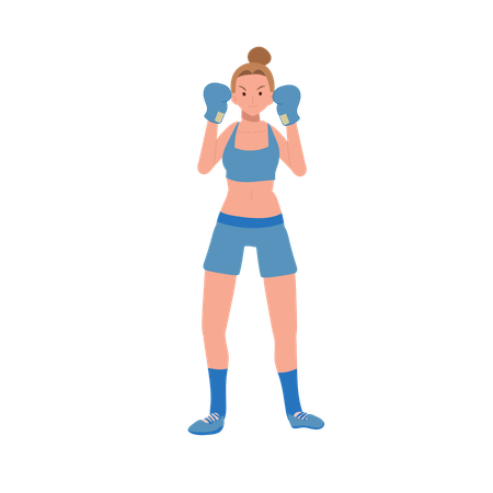Girl Boxing with Confidence  Illustration