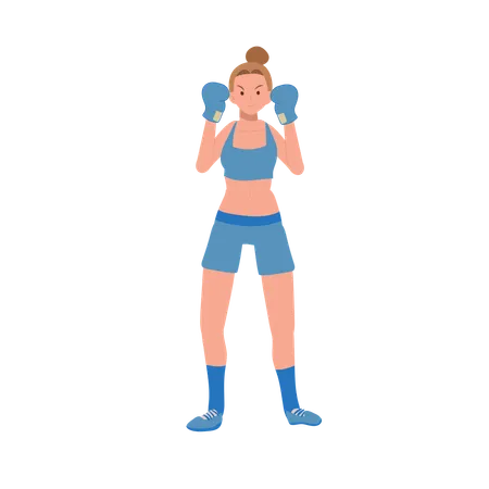 Girl Boxing with Confidence  Illustration