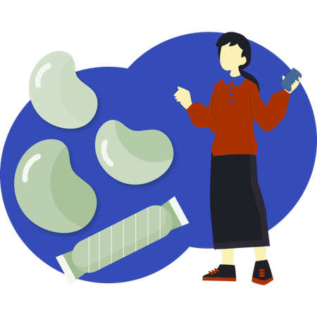 Girl buying candies  Illustration