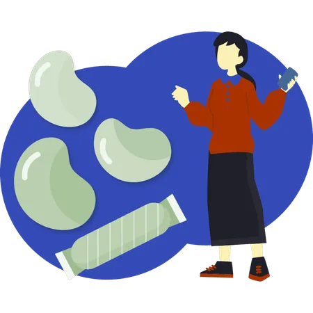 Girl buying candies  Illustration