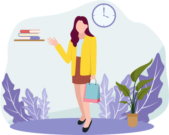 Girl buying dress  Illustration