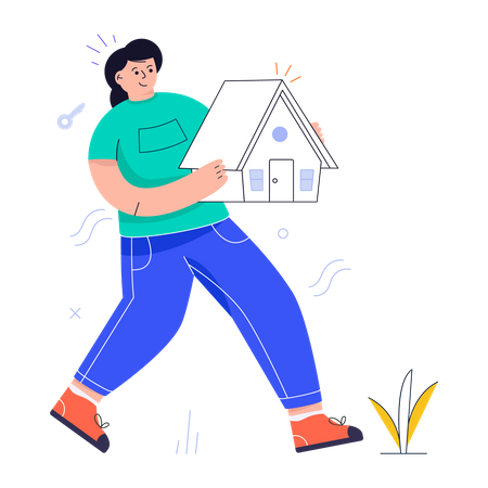 Girl buying Real Estate  Illustration