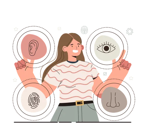 Hyperfocus Idea How To Become More Efficient Your Space Of Attention Can Contain Only Two Activities At Time You Can Combine Tasks That Involves Different Sense Organs Flat Vector Illustration 일러스트레이션