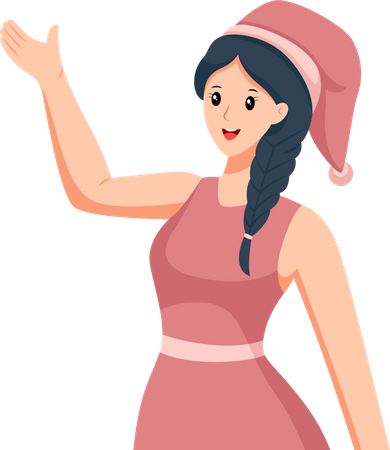 Girl celebrate christmas party  Illustration