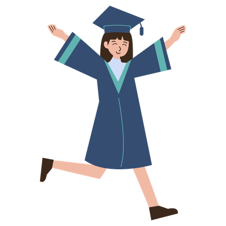 Girl celebrates graduation  Illustration