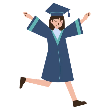 Girl celebrates graduation  Illustration