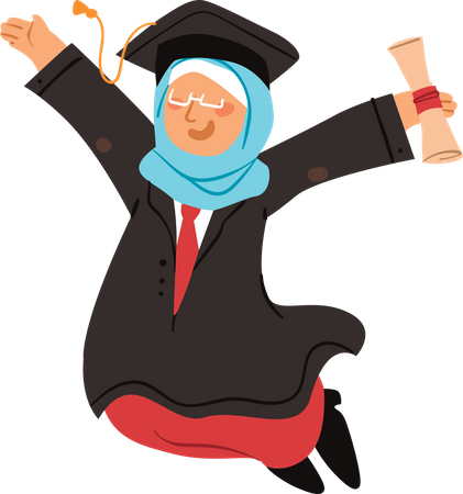 Girl celebrating bachelor degree  Illustration