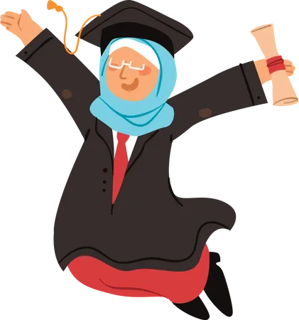 Girl celebrating bachelor degree  Illustration