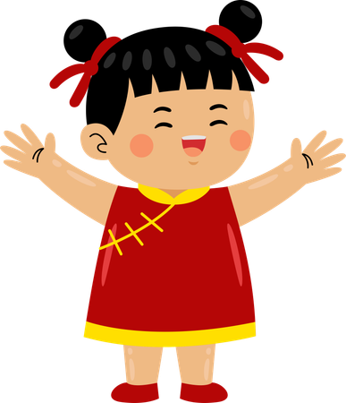 Girl celebrating chinese new year  Illustration