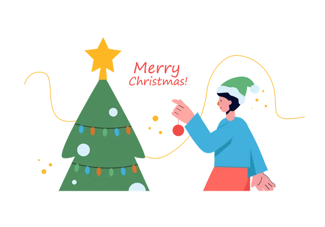 Girl celebrating christmas festival  Illustration