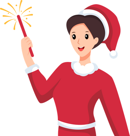 Girl celebrating christmas  Illustration