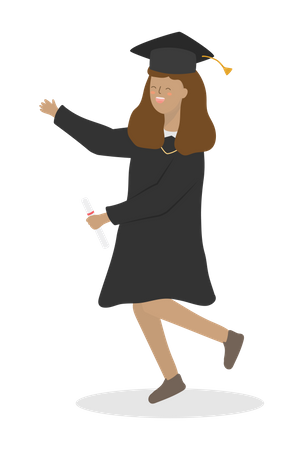 Girl celebrating graduation Illustration