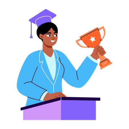 Girl celebrating graduation day  Illustration