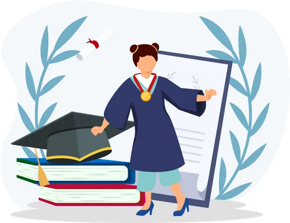 Girl celebrating graduation  Illustration