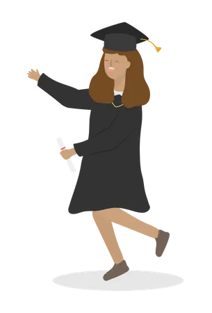 Girl celebrating graduation  Illustration