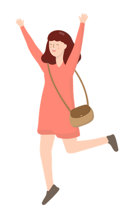 Girl celebrating  Illustration