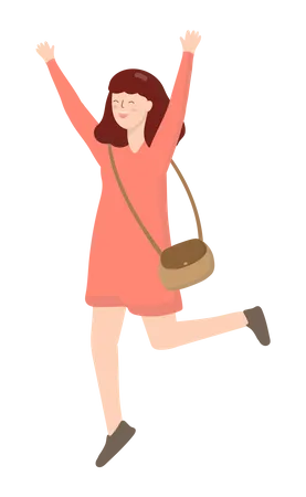 Girl celebrating  Illustration