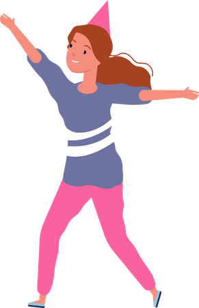 Girl celebrating  Illustration