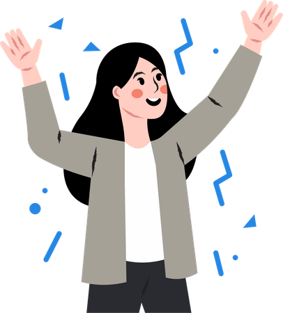 Girl celebrating success  Illustration