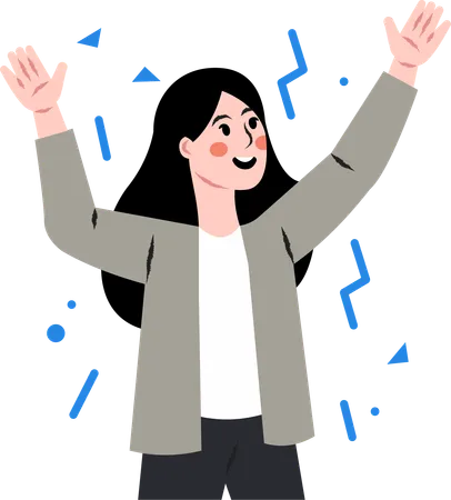 Girl celebrating success  Illustration