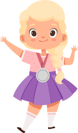 Girl celebrating victory  Illustration