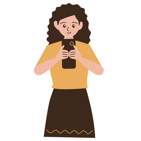 Girl chatting on phone  Illustration