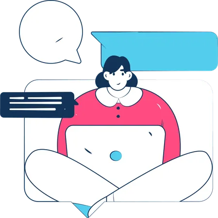 Girl chatting online  Illustration