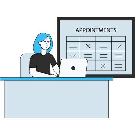 Girl checking appointment Illustration