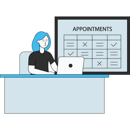 Girl checking appointment  Illustration