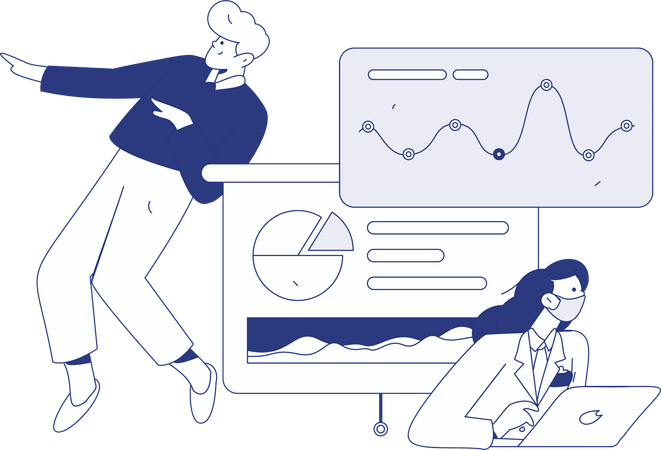 Girl checking business mail  Illustration