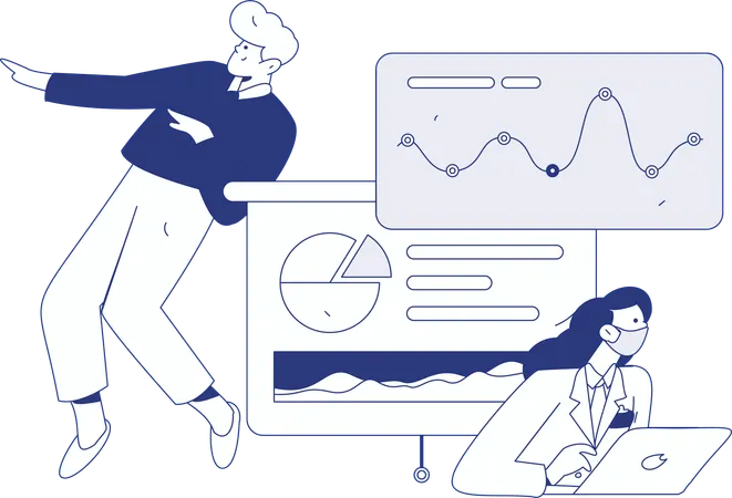 Girl checking business mail  Illustration