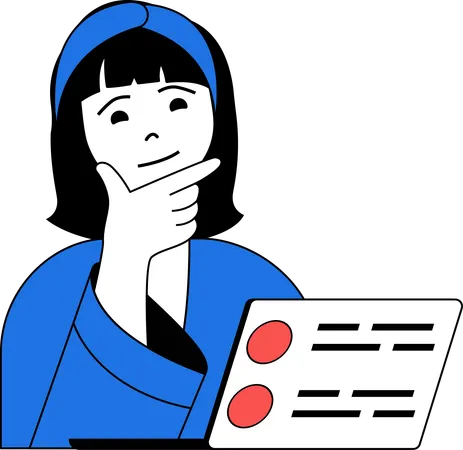 Girl checks the online voting system  Illustration