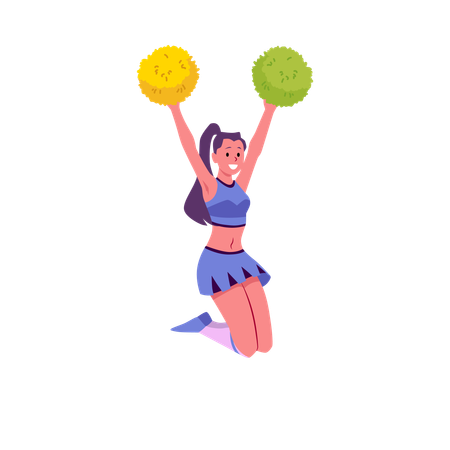 Cheerleader dancing and cheering her team  Illustration