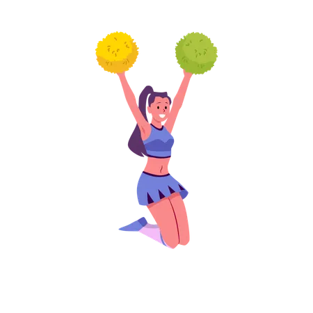 Cheerleader dancing and cheering her team  Illustration