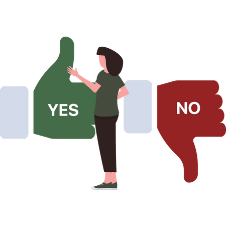 Girl choosing yes  Illustration