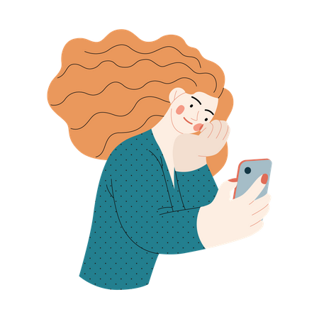 Girl clicking selfie  Illustration