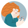 girl clicking selfie illustration