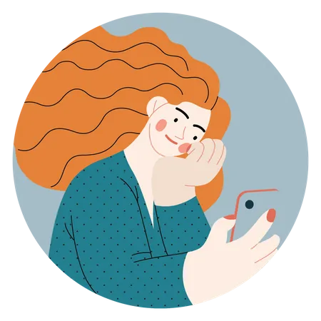 Girl clicking selfie  Illustration