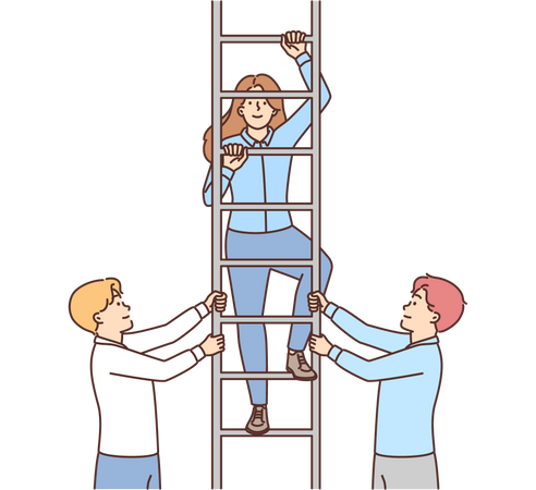 Girl climbing ladder  Illustration